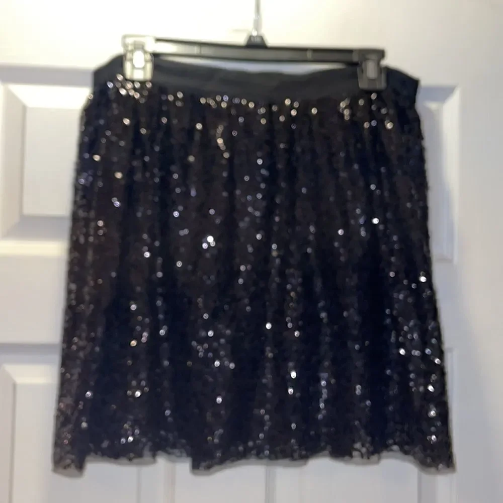J Crew Starry Night Black Sequin Mini Skirt